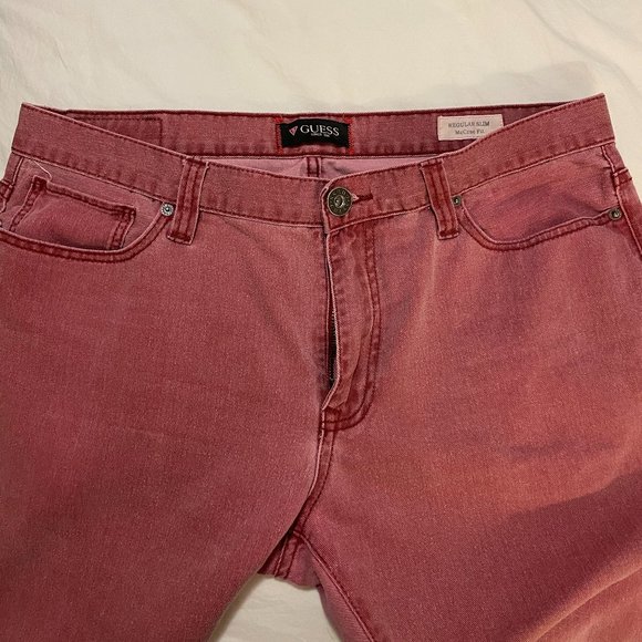 Guess red regular slim McCrae fit jeans 30W 40L - Picture 4 of 4